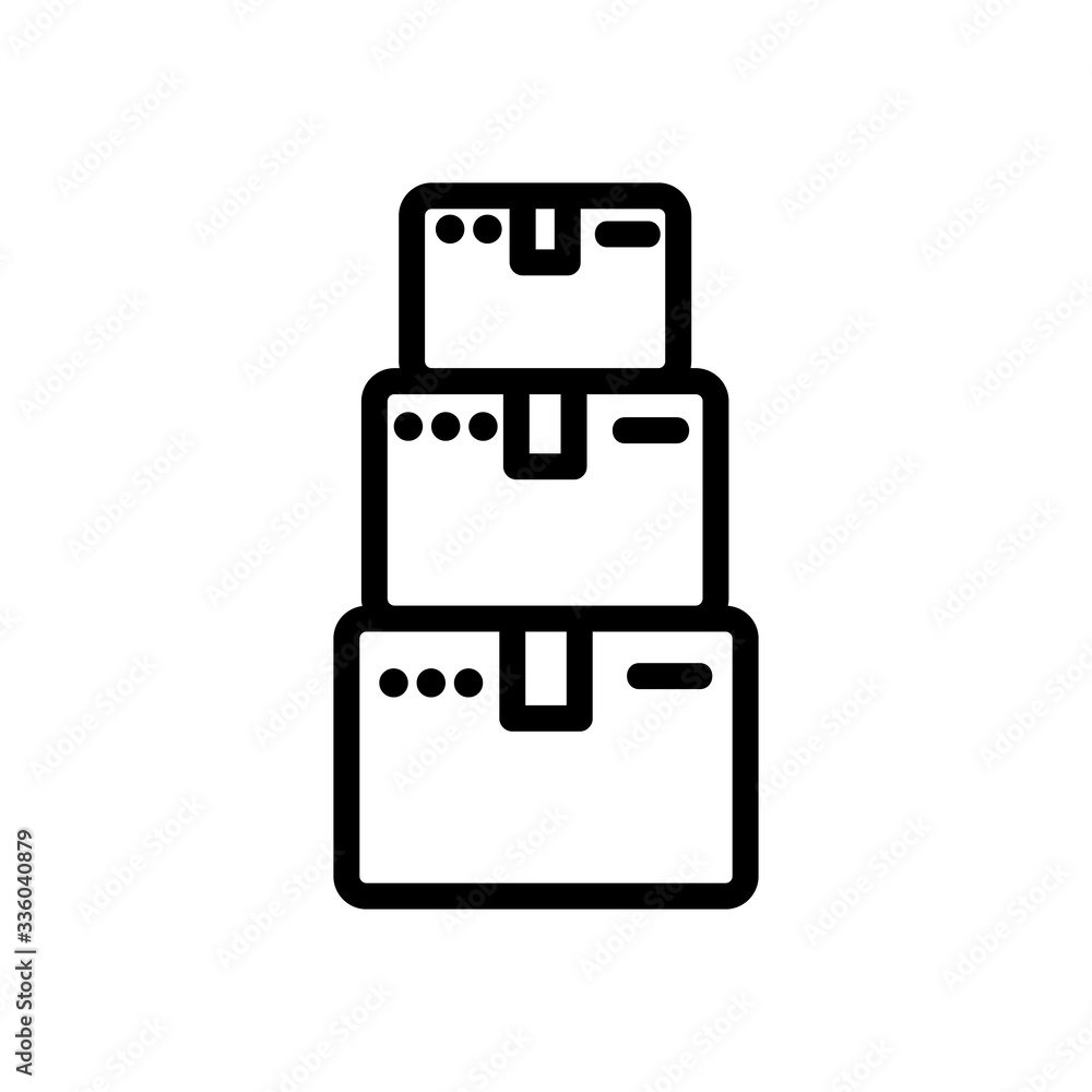 Poster the stack package icon vector. the stack package sign. isolated contour symbol illustration