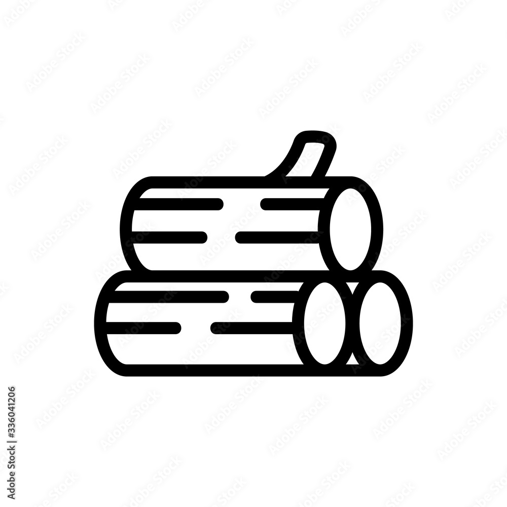 Poster a stack of logs icon vector. a stack of logs sign. isolated contour symbol illustration
