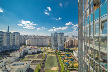 Fototapeta premium Residential Estate new district with skyscrapers and parks