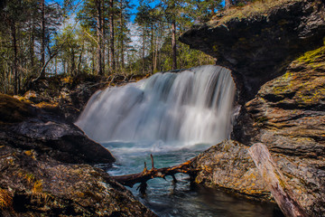 Fototapeta na wymiar Waterfall on Espedalselvi river in Norway