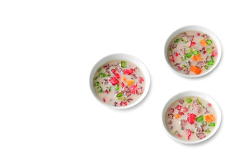 thai sweet Tub-Tim krob, isolated on a white background. Clipping path