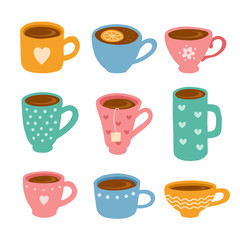 Set of icons cup of tea.