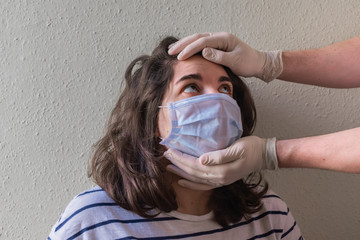Woman with mask in treatment