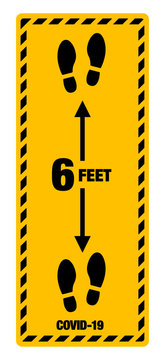 Stay 6 Feet Away Keep Your Distance Warning Sign Corona And COVID-19