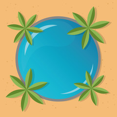 Fototapeta na wymiar summer holiday swimming pool on the beach and palm trees vector illustration EPS10