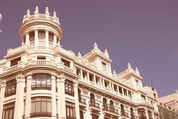 Madrid city, Spain. Vintage filtered color style.