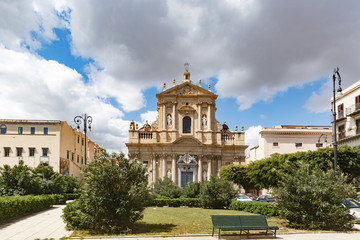 Fototapeta premium Santa Teresa alla Kalsa baroque church in Palermo, was built in 1686-1700