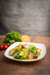 Roasted chicken salad with sesame dressing
