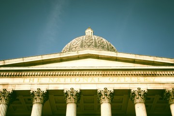 National Gallery, London. Retro filtered color style.