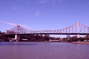 Brisbane - Story Bridge. Retro filtered color style.