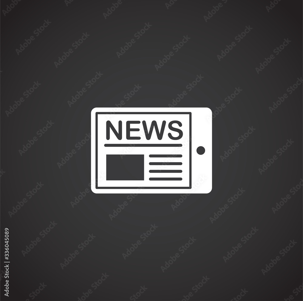 Poster mass media related icon on background for graphic and web design. creative illustration concept symb