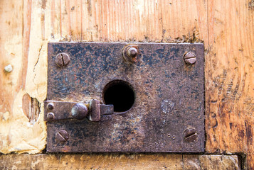 ancient lock of historic building