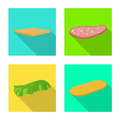 Isolated object of breakfast and delicious logo. Collection of breakfast and tasty vector icon for stock.