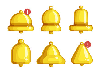 Bell notification isolated cartoon set icon. Vector illustration notice on white background. Vector cartoon set icon bell notification.