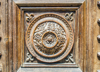 beautiful handcrafted antique details of historic building