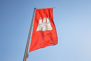 Flag of the Free and Hanseatic City of Hamburg, Germany
