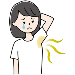 わきがに悩む女性　高校生　中学生　Tシャツ