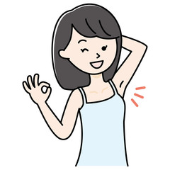 脇の下がきれいな女性　わきが　脱毛