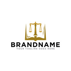 Law justice logo icon template. Simple design on modern logo.