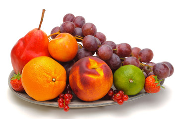 Naklejka na ściany i meble Obstteller und Obstschale mit frischen Früchten