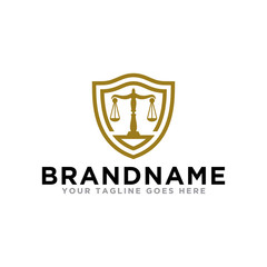 Law justice logo icon template. Simple design on modern logo.
