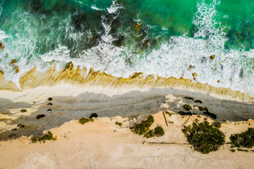 Waves hitting the rocky coast of Malta.