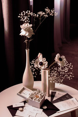 Wedding rings and flowers