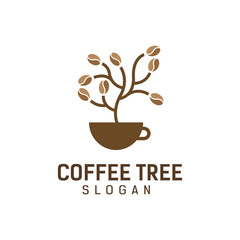 coffee tree logo design template vector