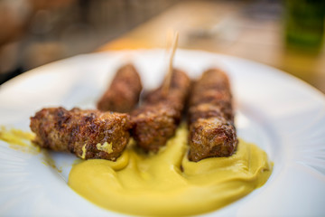 Romanian cooked traditional food ready to be served(mici).