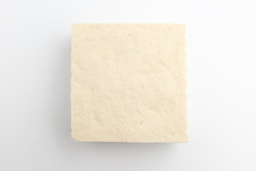 Bean curd on white background