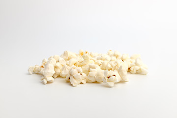 Popcorn made of corn on white background