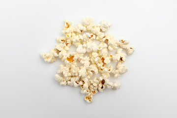 Popcorn made of corn on white background