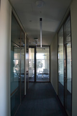 Very long corridor in a office