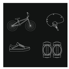 bmx bike riding objects on white background