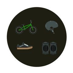 bmx bike riding objects on white background