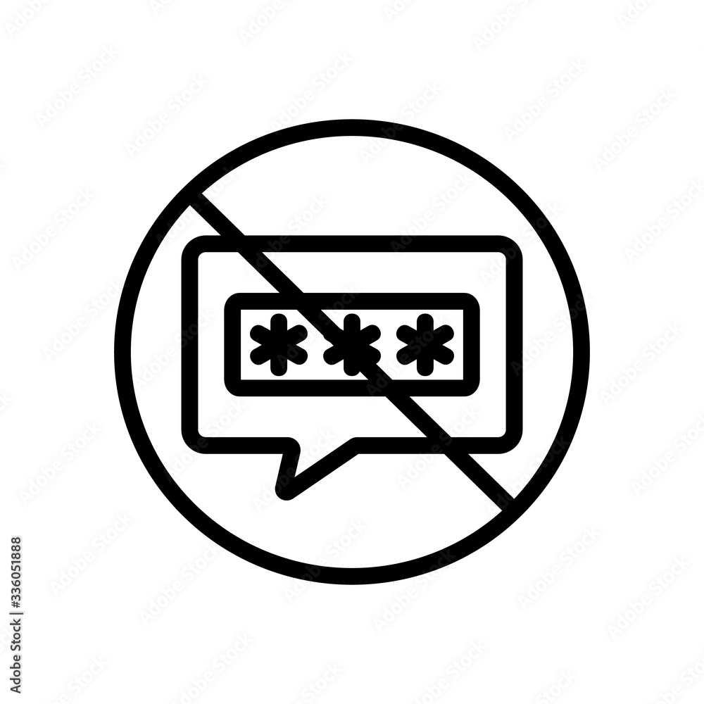 Poster the password is forbidden icon vector. the password is forbidden sign. isolated contour symbol illus