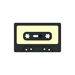 80s cassette tape on white background vector