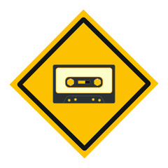 80s cassette tape on white background vector