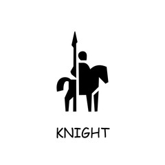 Knight on horse flat vector icon