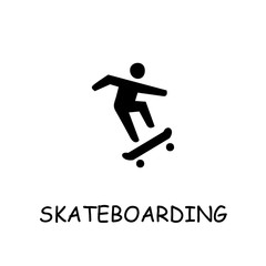 Skateboarding flat vector icon