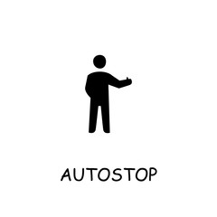Autostop flat vector icon