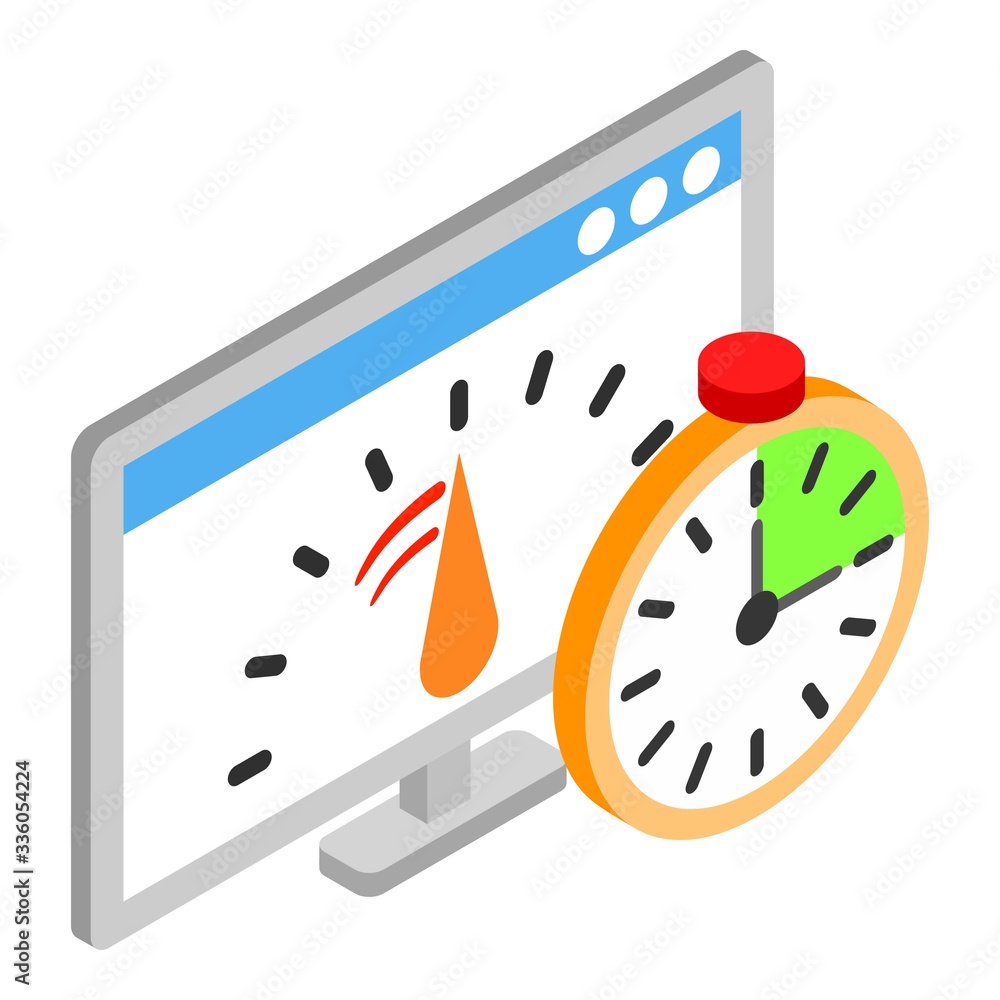 Poster internet speed icon. isometric illustration of internet speed vector icon for web