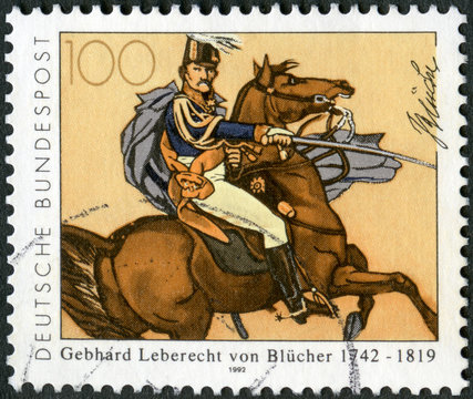 GERMANY - 1992: shows Gebhard Leberecht von Blucher, Furst von Wahlstatt (1742-1819), 1992