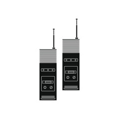 walkie talkie from the 80s on white background © robcartorres