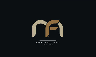 MF FM M F Letter logo alphabet monogram initial based icon design