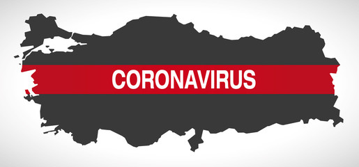 Obraz premium Turkey map with Coronavirus warning illustration