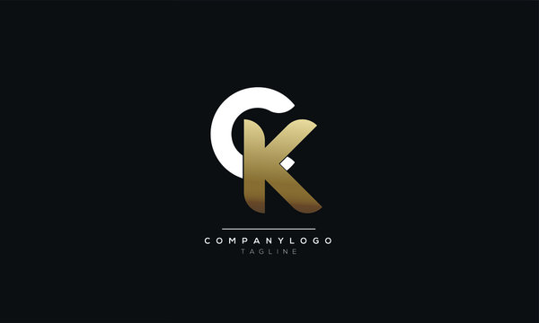 CK KC C K Letter logo alphabet monogram initial based icon design