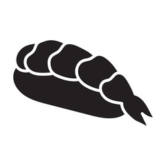 Obraz premium Sushi vector icon.Black vector icon isolated on white background japanese food.