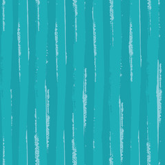 Painterly teal stripe vector seamless pattern background. Overlapping brush stroke style striped turquoise backdrop. Sketchy linear monochrome design. All over print for summer vacation, water sports