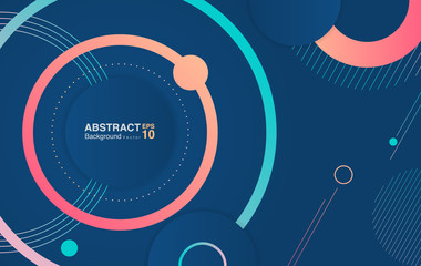 Gradient circle shapes on classic blue background. Futuristic background concept. Vector EPS 10